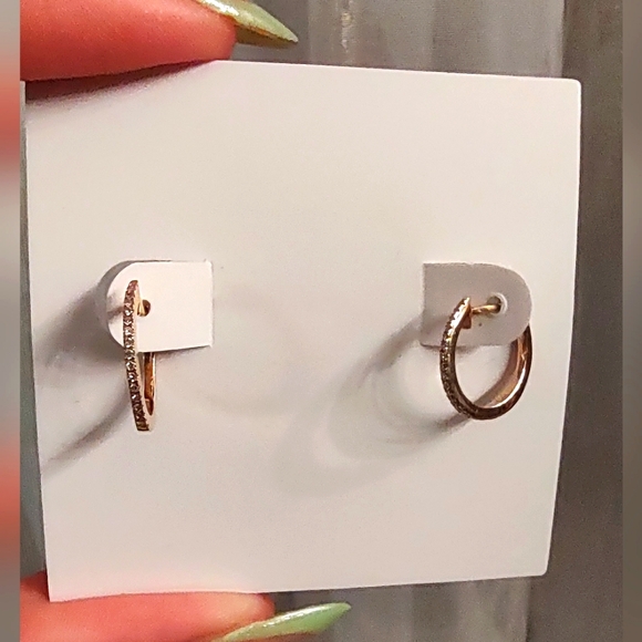 Diamond Gold Huggies 💎 - Picture 4 of 4